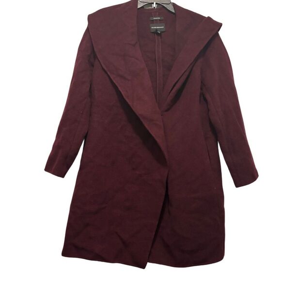 Club Monaco Kimana Wool Sweater Jacket in Dark Burgundy - Picture 3 of 4